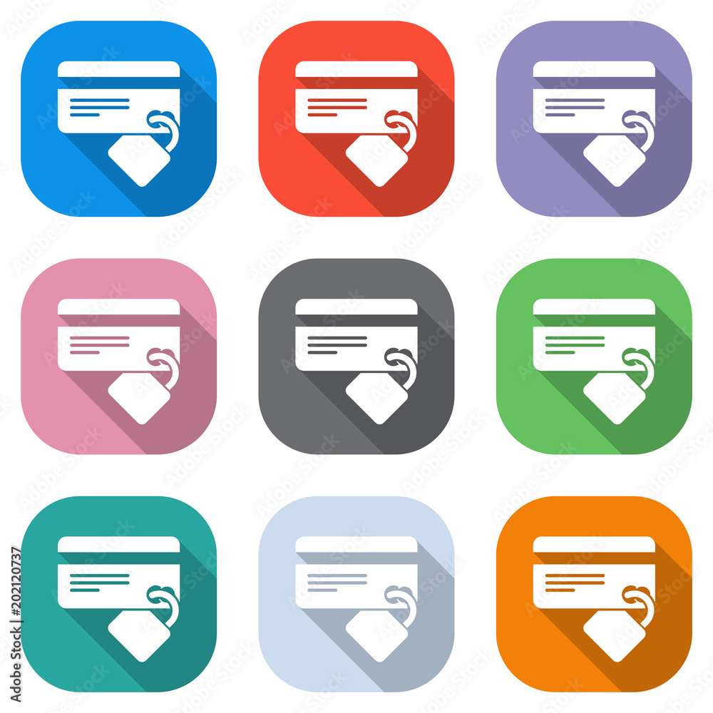 credit card security. simple silhouette. Set of white icons on colored squares for applications. Seamless and pattern for poster credit card security. simple silhouette. Set of white icons on colored squares for applications. Seamless and pattern for poster