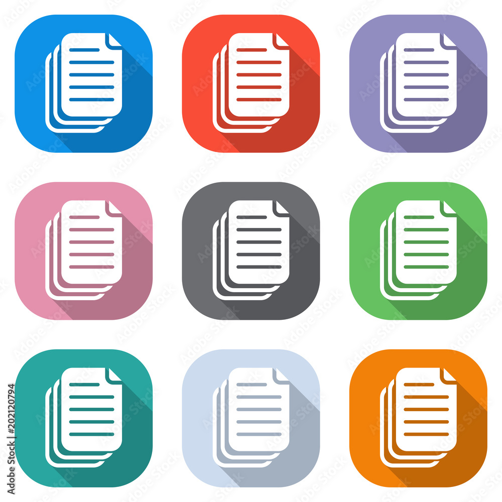 document. simple silhouette. Set of white icons on colored squares for applications. Seamless and pattern for poster document. simple silhouette. Set of white icons on colored squares for applications. Seamless and pattern for poster