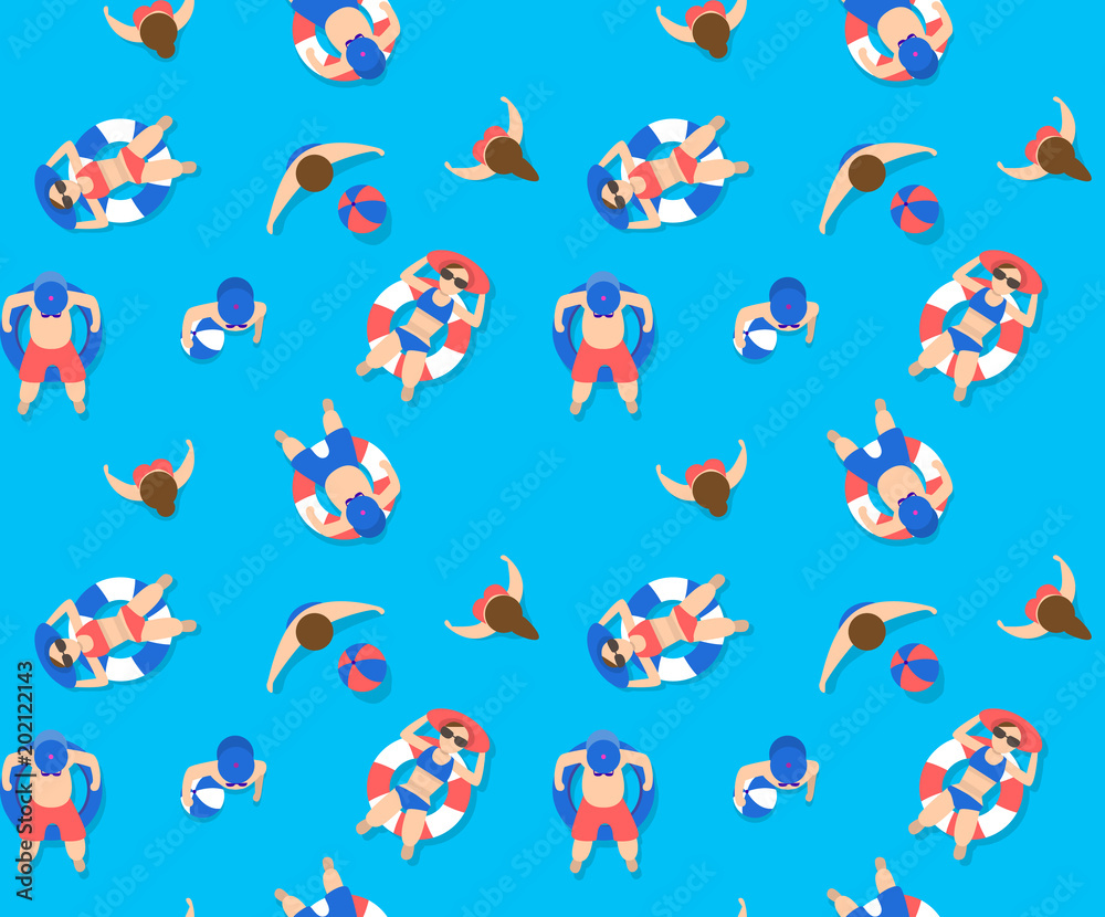 Fotografie summer swimming pool seamless pattern