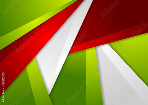 Green and red abstract corporate material background