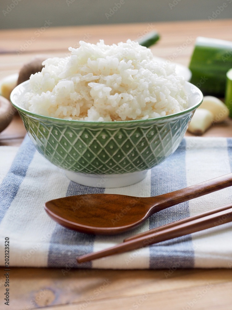 아시아 음식 흰밥 Stock Photo | Adobe Stock