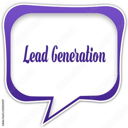 Violet square speech bubble with LEAD GENERATION text message