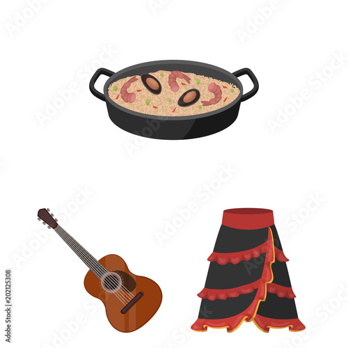 Spain country cartoon icons in set collection for design.Travel and attractions vector symbol stock web illustration.