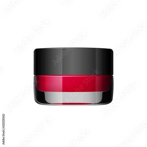 Lipstick in a jar. Eyebrows makeup product. Isolated on a white background. Vector