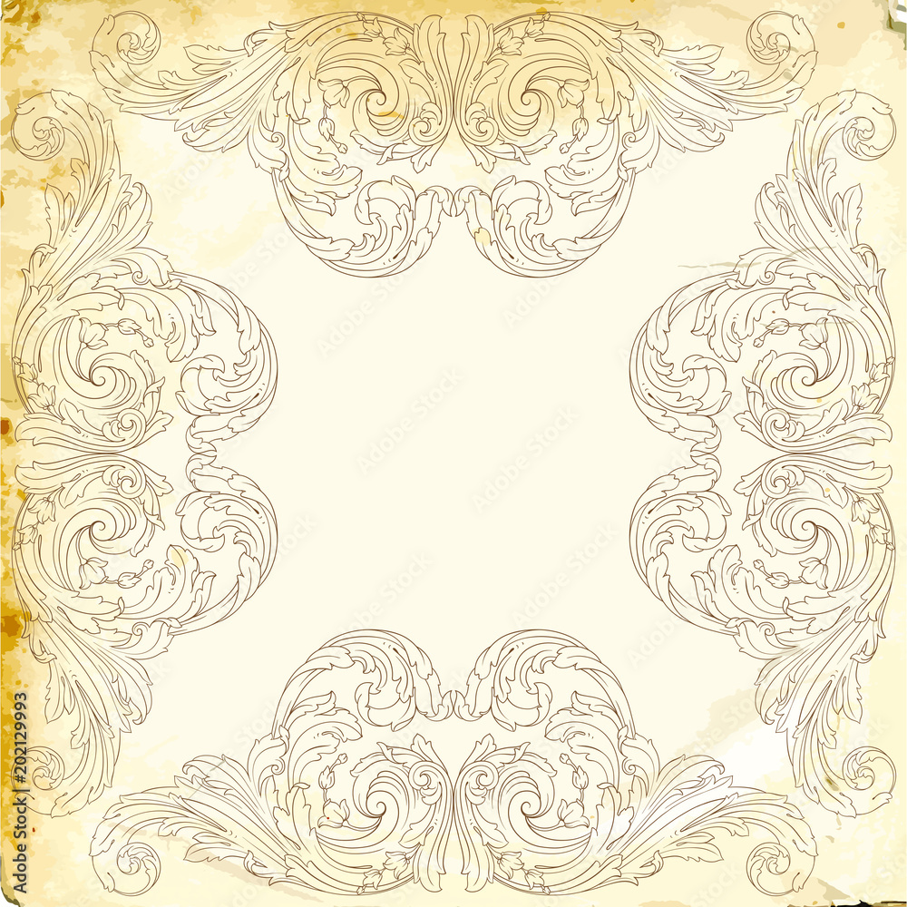 Vector baroque of vintage elements for design. 