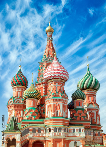 St. Basil Cathedral, Red Square, Moscow. Close up vertical orientation,