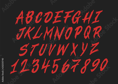 Hand Drawn alphabet. Modern vector font. Creative typeface.