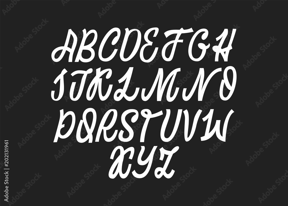 Calligraphic vector script font. Handwritten brush style modern calligraphy cursive typeface. Calligraphic vector script font. Handwritten brush style modern calligraphy cursive typeface.