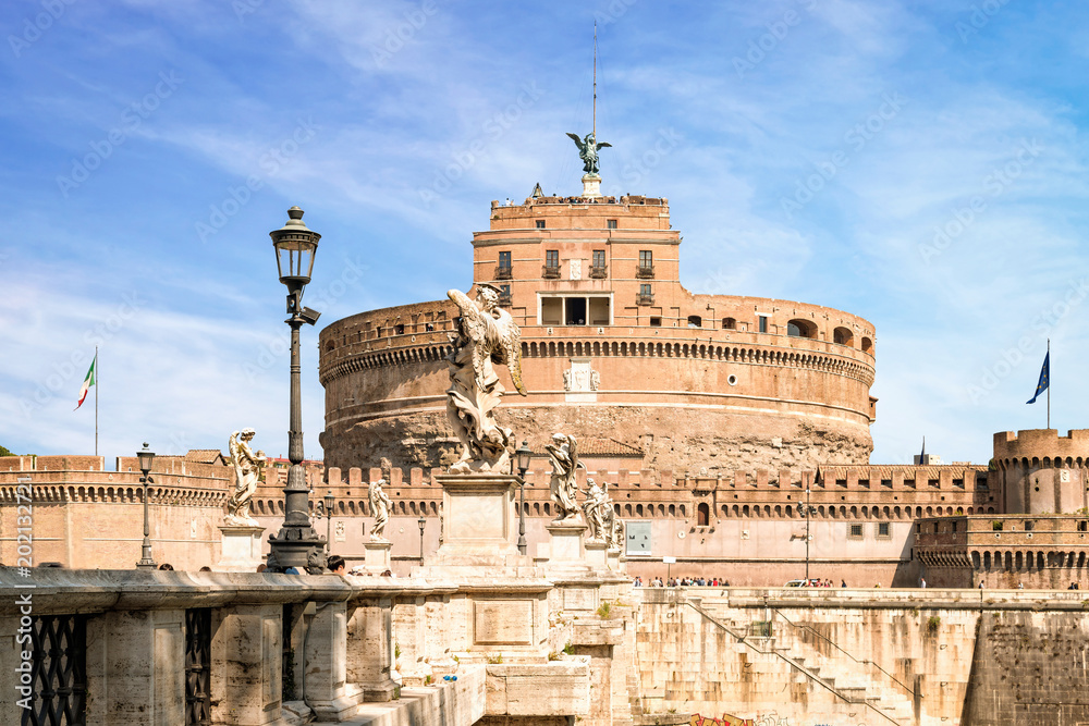 View of Castel Sant Angelo and St. Angelo bridge