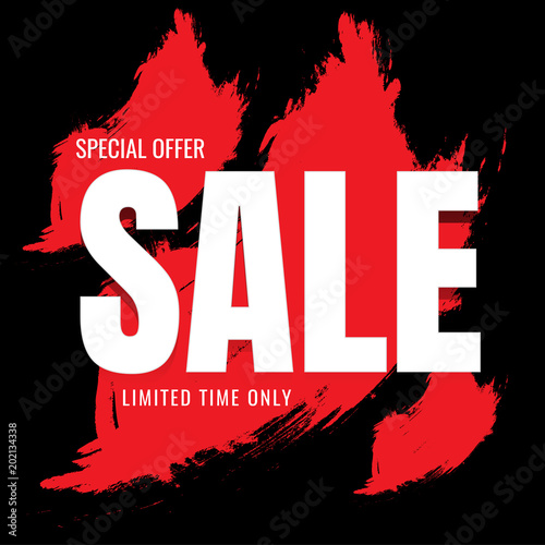 sale banner Black, poster, badge, sticker, web advertising vector illustration. on white background. discount