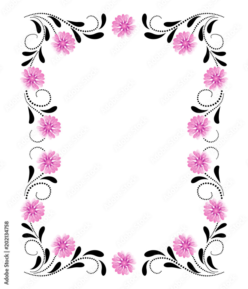Decorative floral frame of ornament Decorative floral frame of ornament