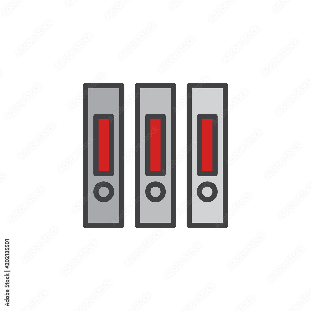 Office file folders filled outline icon, line vector sign, linear bicolor pictogram isolated on white. Archive ring binder symbol, logo illustration. Pixel perfect vector graphics Office file folders filled outline icon, line vector sign, linear bicolor pictogram isolated on white. Archive ring binder symbol, logo illustration. Pixel perfect vector graphics
