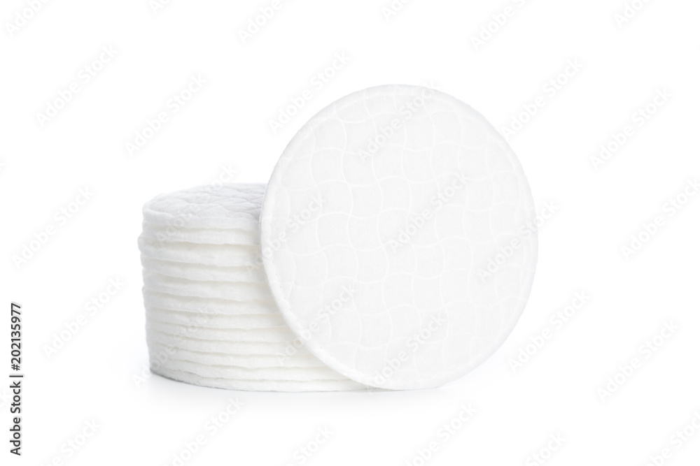 Cotton pads isolated on white background Cotton pads isolated on white background