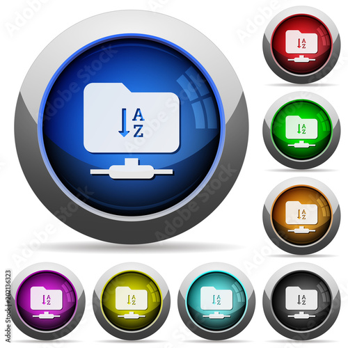 FTP sort ascending round glossy buttons