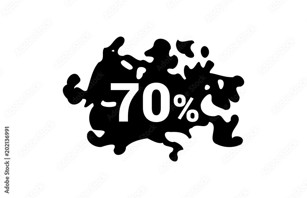 70 Percent Discount Black Friday Ink Spot Design Tag 70 Percent Discount Black Friday Ink Spot Design Tag