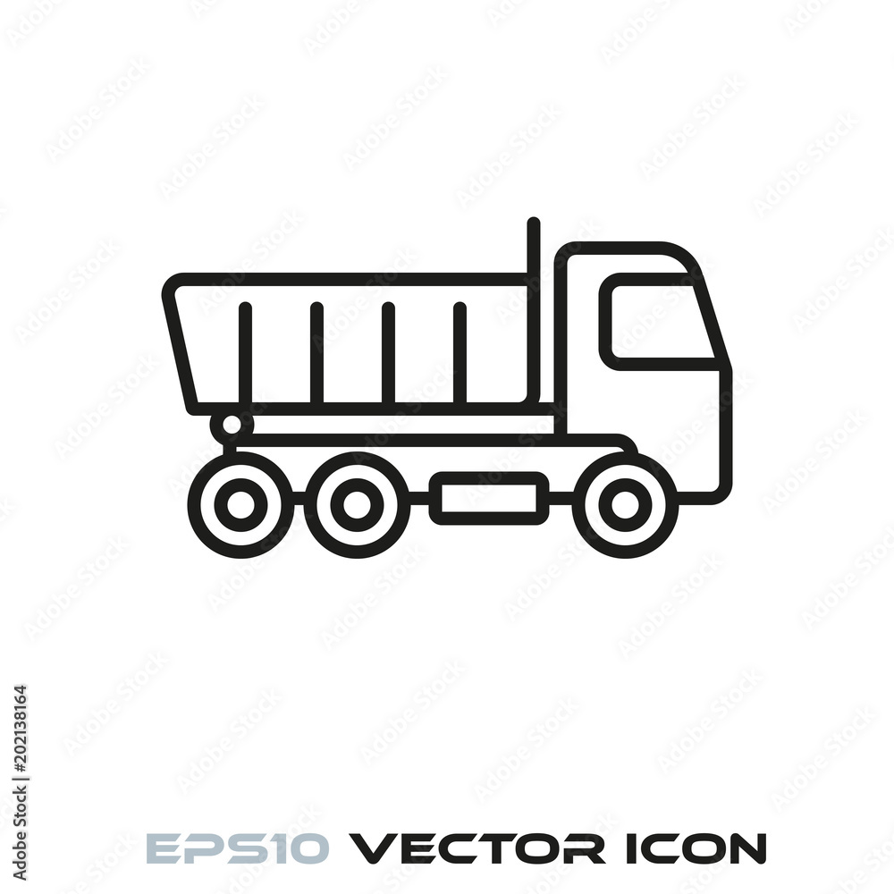 Dump truck line icon