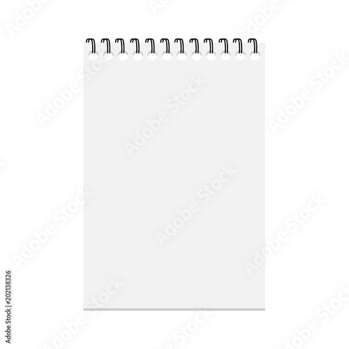 Notebook and pencil with copy space isolated on background.Vector illustration
