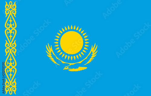 Vector Kazakhstan flag, Kazakhstan flag illustration, Kazakhstan flag picture, Kazakhstan flag image