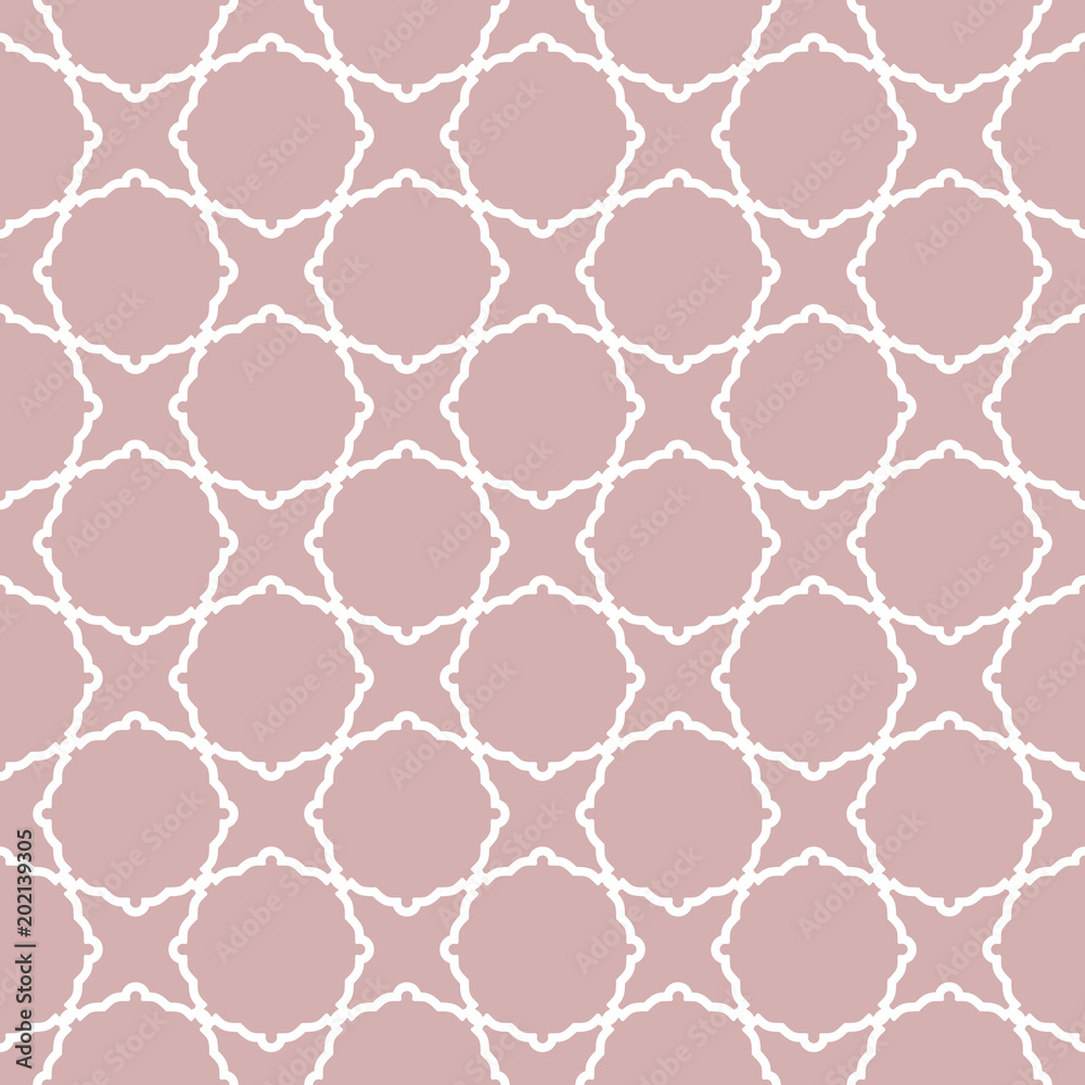 Seamless vector ornament in arabian style. Geometric abstract purple and white background. Pattern for wallpapers and backgrounds