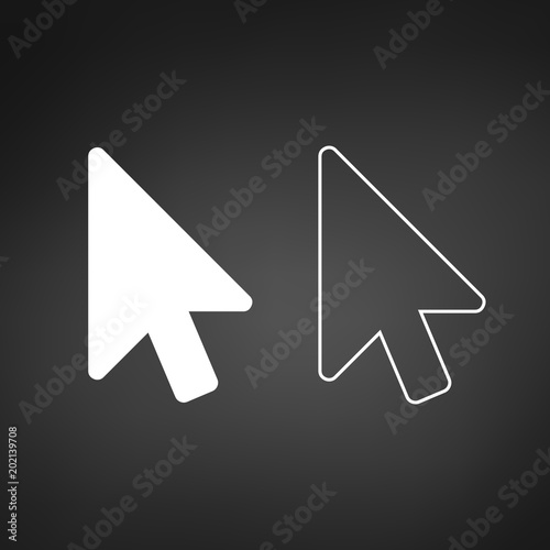 White Cursor icon. Vector i...