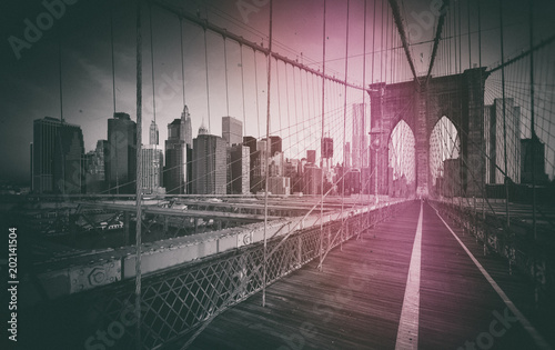 Photo Vintage du Pont de Brooklyn - New York