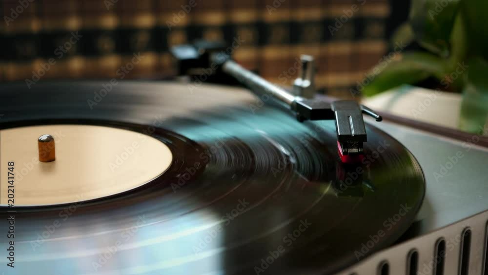 Vinyl Record Spinning on a Turntable
