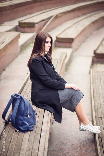 girl posing on street