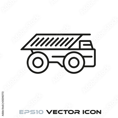 Haul truck line icon