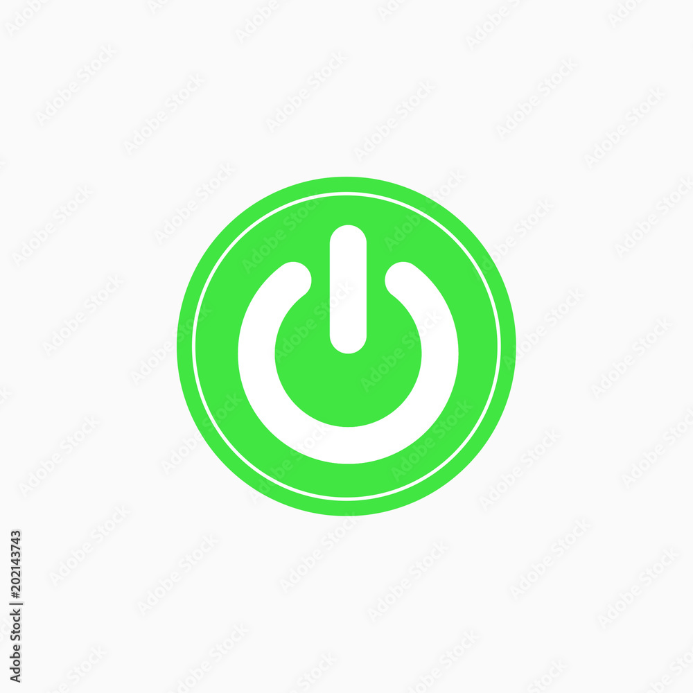 On/Off switch icon on white background. Selective focus and crop fragment On/Off switch icon on white background. Selective focus and crop fragment