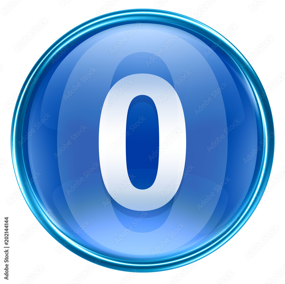 number zero icon blue, isolated on white background. number zero icon blue, isolated on white background.