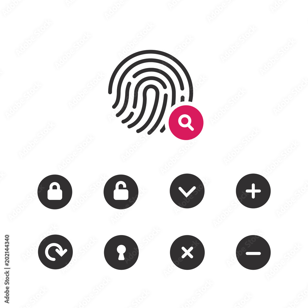Fingerprint icon.Symbol for graphic and web design. flat vector illustration, eps10. Fingerprint icon.Symbol for graphic and web design. flat vector illustration, eps10.