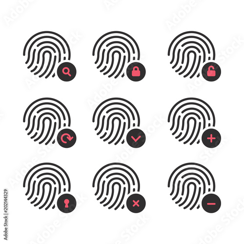 Fingerprint icon.Symbol for graphic and web design. flat vector illustration, eps10.