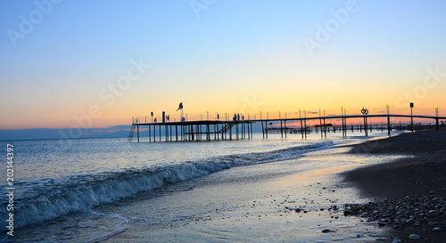  beach coast holiday hotel landscape summer sun sunset © aslhan
