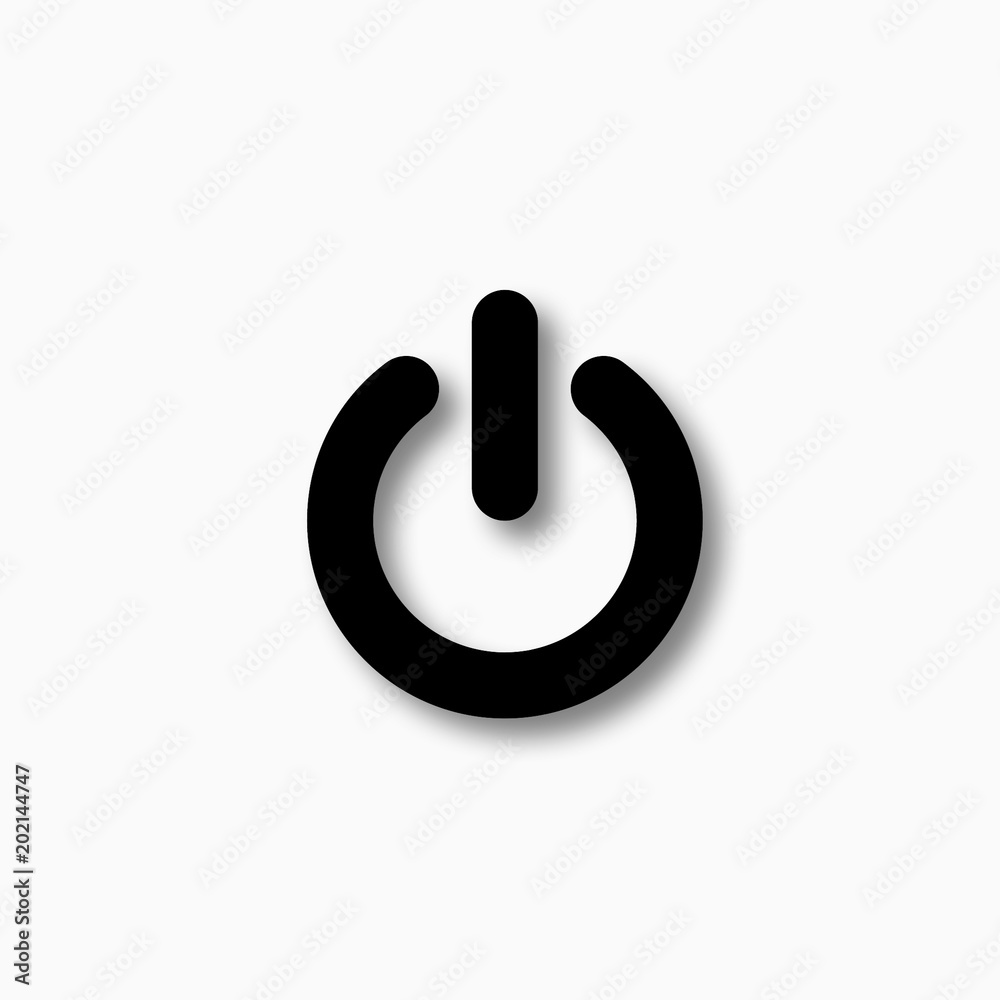 On/Off switch icon on white background. Selective focus and crop fragment On/Off switch icon on white background. Selective focus and crop fragment