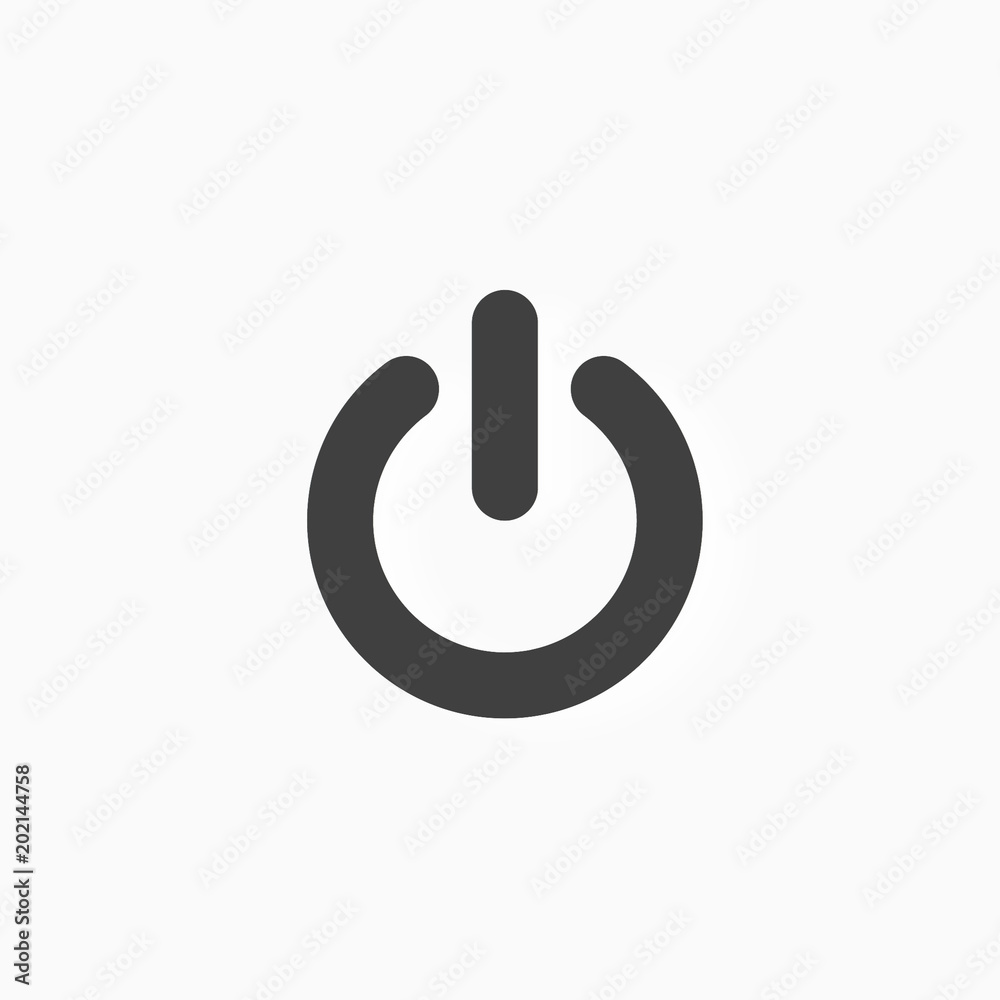 On/Off switch icon on white background. Selective focus and crop fragment On/Off switch icon on white background. Selective focus and crop fragment