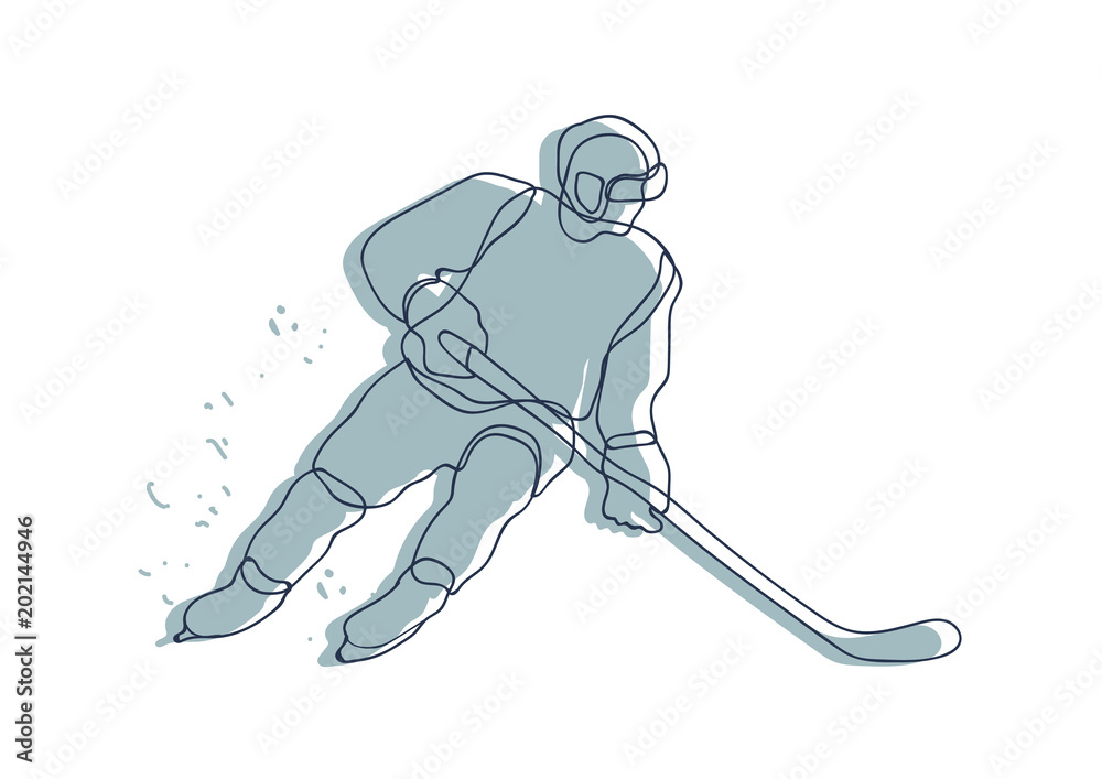 How to draw HOCKEY PLAYER 
