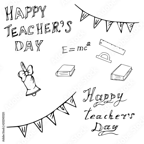 Vector illustration of a teacher's day drawn by hand