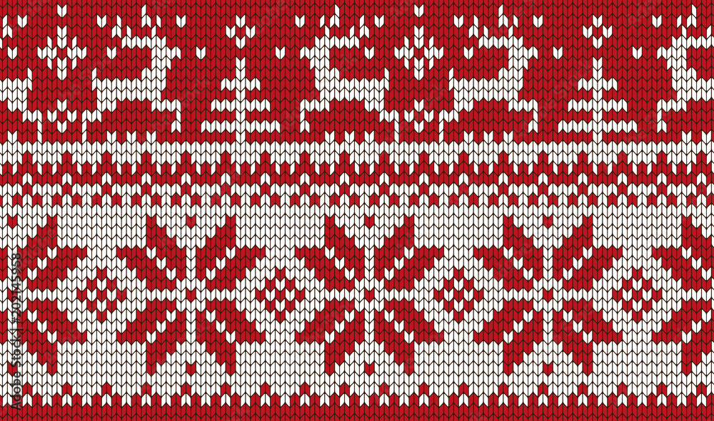 Christmas seamless knitted pattern
