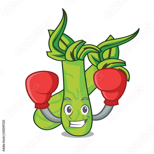 Boxing wasabi character cartoon style