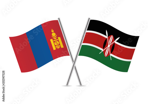 Free Download Mongolia and Kenya flags. Vector illustration. - GFXLoad