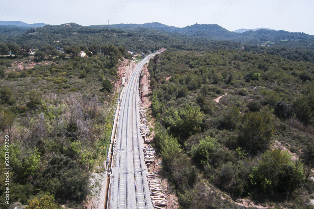 Train track near of Barcelona Train track near of Barcelona