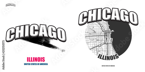 Chicago, Illinois, two logo artworks