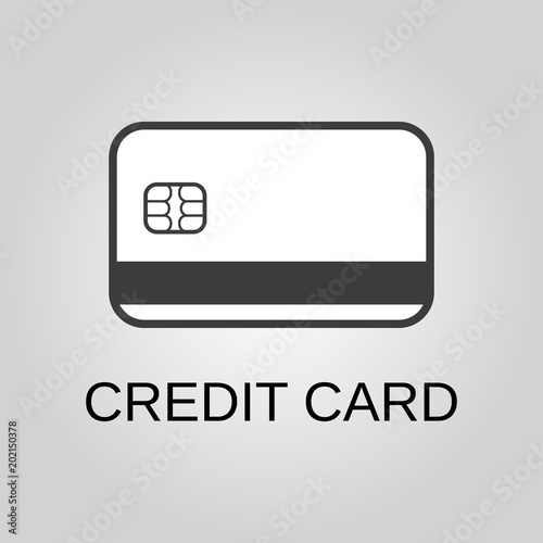 Credit card icon. Credit card symbol. Flat design. Stock - Vector illustration