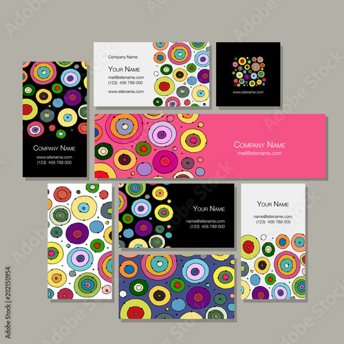 Business cards set, abstract circles design