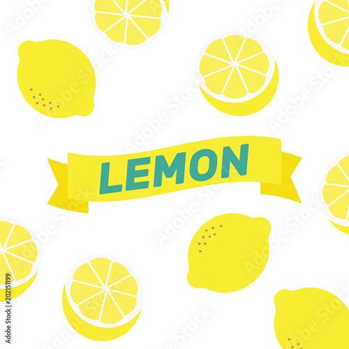 lemon pattern illustration vector. lemon background abstract. Yellow cartoon lemon pattern