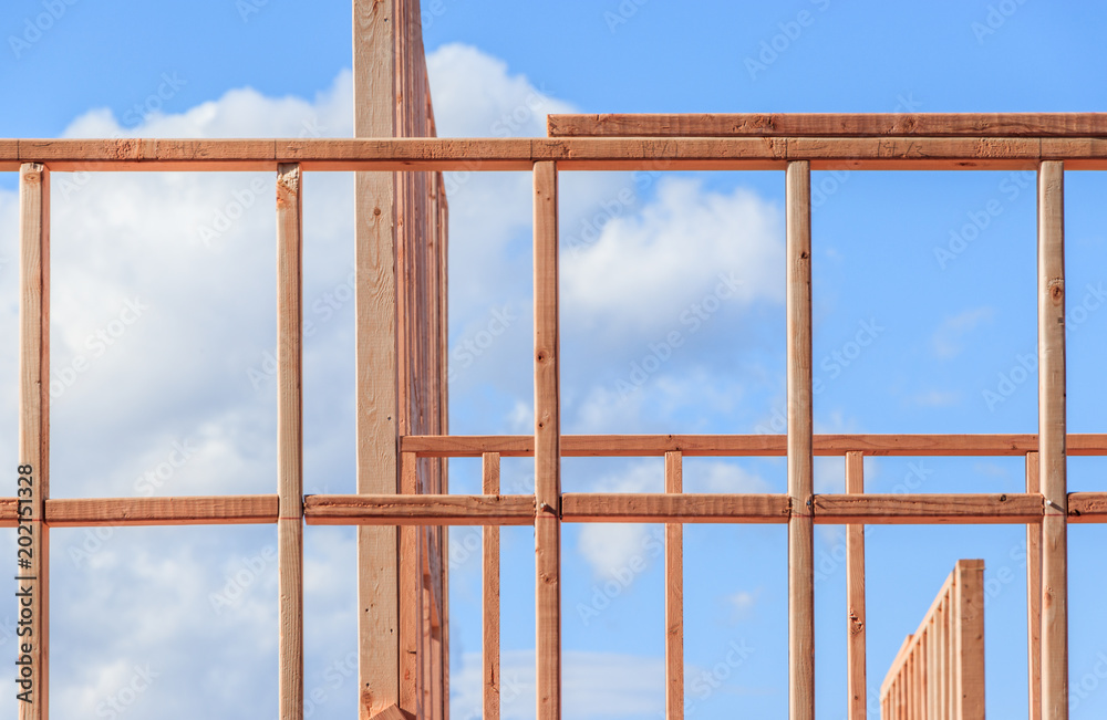 Outer Wall Frame of a House Under Construction Outer Wall Frame of a House Under Construction