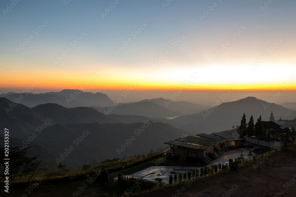 Landscape nature beautiful sunrise on top of thailand mountain Landscape nature beautiful sunrise on top of thailand mountain