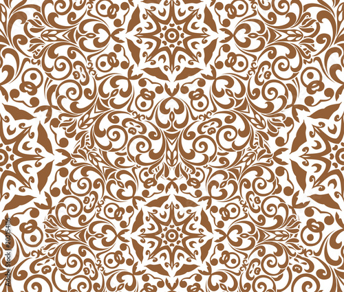 floral pattern motif coloring a mandala drawn with a pen. gold, yellow and white. Ethnic, fabric, motifs. Vector, abstract mandala flower. Decorative elements for design. EPS 10.