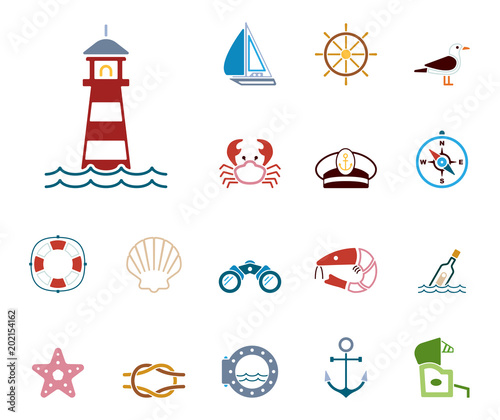Meer und Küste - Iconset (in Farbe)