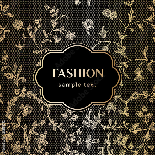 invitation card with lace ribbon